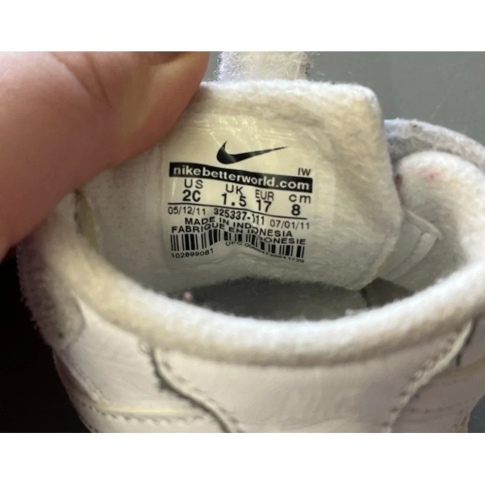 Nike Air Force 1 Crib Shoe Newborn Baby 2C White Boys Girls Infant Sneaker Shoes - Picture 10 of 11